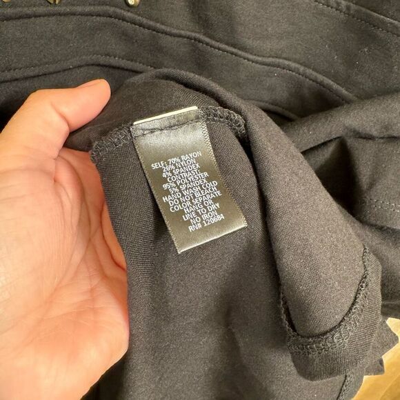 Torrid Black Long Sleeve Mesh Studded Rhinestone Skater Dress 3X 22-24 - Picture 8 of 10